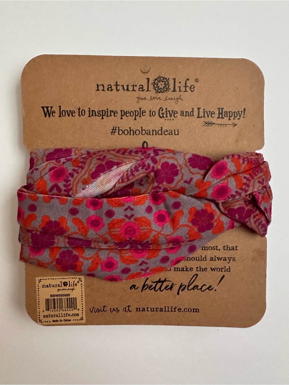 NATURAL LIFE Pink & Purple Floral Boho Headband - Picture 2 of 2